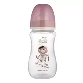   Canpol babies Anti-kólikás cumisüveg, 240 ml, Easy Start, BONJOUR PARIS - pink