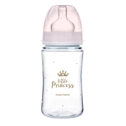 Canpol babies Anti-kólikás cumisüveg, EasyStart, ROYAL BABY  240 ml - pink