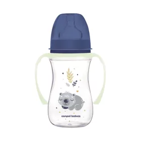   Canpol babies Anti-kólikás cumisüveg, világító fogantyúval, EasyStart, SLEEPY KOALA, 240 ml - kék