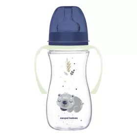   Canpol babies Anti-kólikás cumisüveg, világító fogantyúval, EasyStart, SLEEPY KOALA, 300 ml - kék