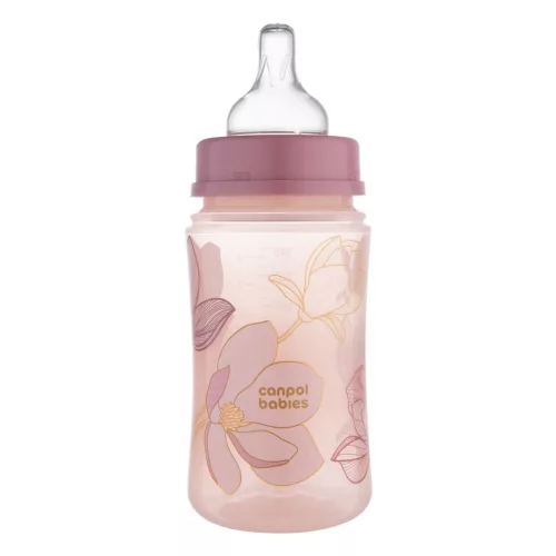 Canpol babies Anti-kólikás cumisüveg, EasyStart, GOLD, 240 ml - pink