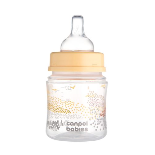 Canpol babies Anti-kólikás cumisüveg, EasyStart, MOUNTAINS, 120 ml - bézs