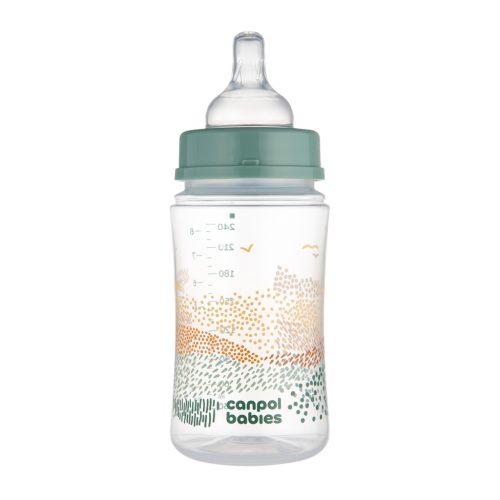 Canpol babies Anti-kólikás cumisüveg, EasyStart, MOUNTAINS, 240 ml - zöld