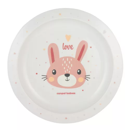 Canpol babies Műanyag tányér, CUTE ANIMALS, nyuszi