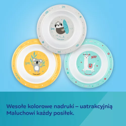 Canpol babies Melamine tál tapadókoronggal, 270ml, EXOTIC ANIMALS - sárga