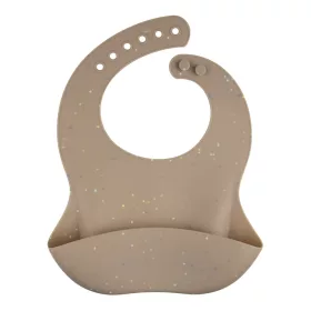 Canpol babies Szilikon előke zsebbel, DOTS - bézs