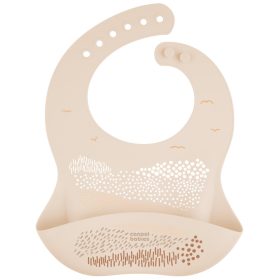 Canpol babies Szilikon előke zsebbel - krémszín