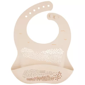 Canpol babies Szilikon előke zsebbel - krémszín