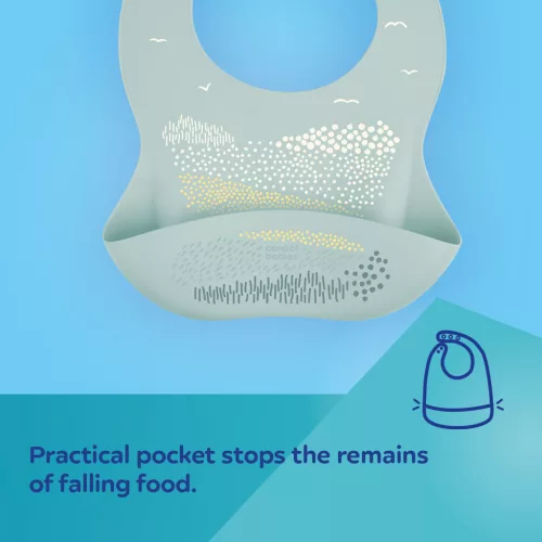 Canpol babies Szilikon előke zsebbel - zöld