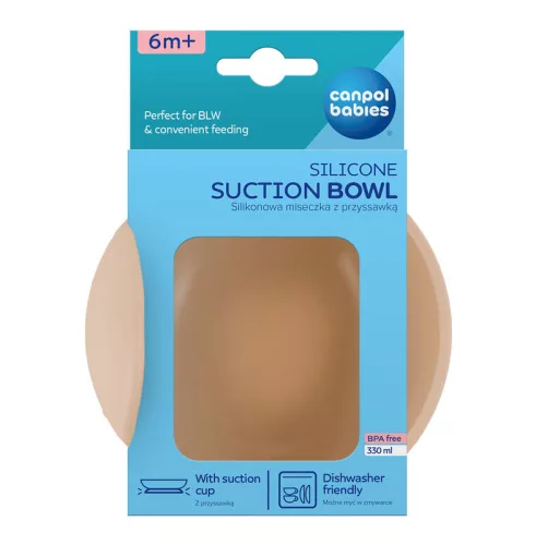 Canpol babies Szilikon tál tapadókorongal, 330ml, krémszín