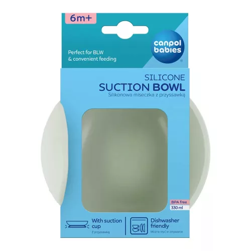 Canpol babies Szilikon tál tapadókorongal, 330ml, zöld