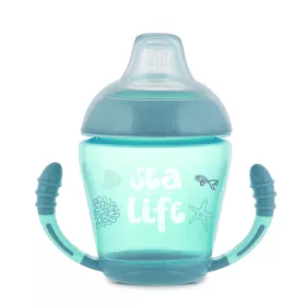   Canpol babies Cseppmentes pohár, puha szilikon etetőcumival, 230 ml, SEA LIFE - szürke