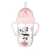 Canpol babies Súlyozott szívószálas cseppmentes itatópohár, 270ml, 6hó+, EXOTIC ANIMALS - pink