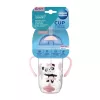 Canpol babies Súlyozott szívószálas cseppmentes itatópohár, 270ml, 6hó+, EXOTIC ANIMALS - pink