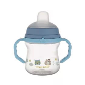   Canpol babies Itatópohár szilikonos ivócsőrrel, FirstCup, 150 ml, Bonjour Paris - kék