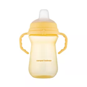   Canpol babies Itatópohár szilikonos ivócsőrrel, FirstCup, 250 ml, sárga