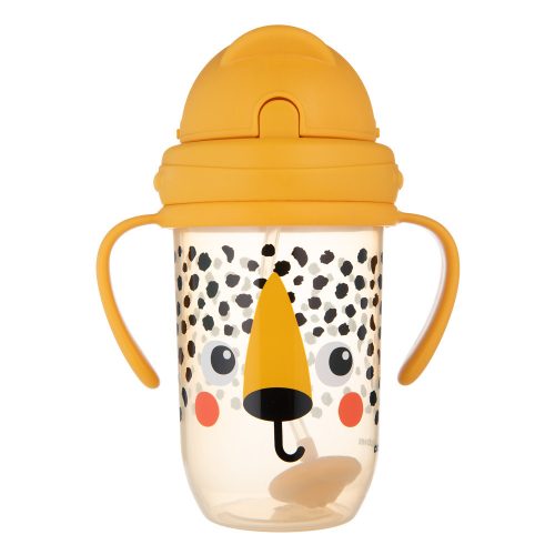 Canpol babies Súlyozott szívószálas itatópohár, 270ml, BabiesBoo, gepárd