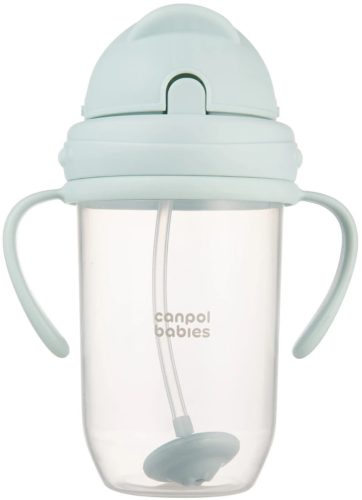 Canpol babies Súlyozott szívószálas itatópohár, 270ml, menta