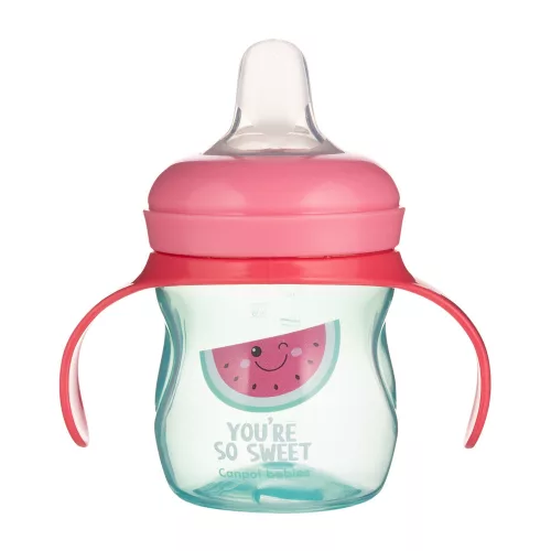 Canpol babies Gyakorló itatópohár szilikon szeleppel, 150 ml, SO COOL - rózsaszín