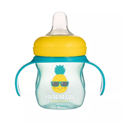 Canpol babies Gyakorló itatópohár szilikon szeleppel, 150 ml, SO COOL - türkiz
