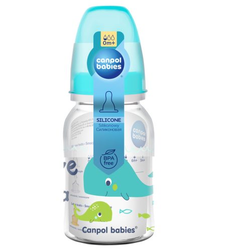 Canpol babies Keskeny nyakú cumisüveg, 120 ml, LOVE&SEA