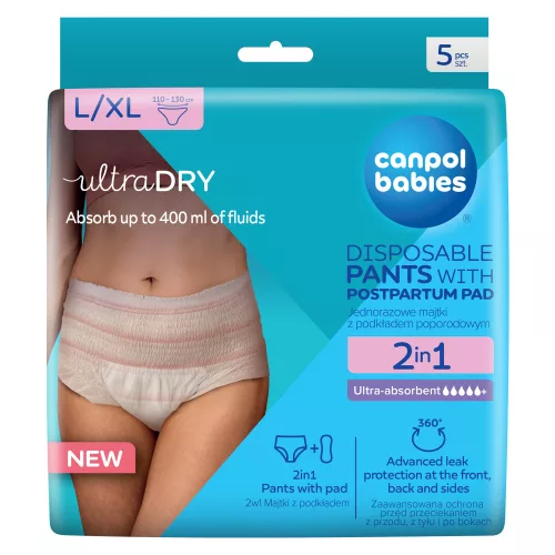 Canpol babies 2az1ben szülés utáni pelenka 5db - L/XL