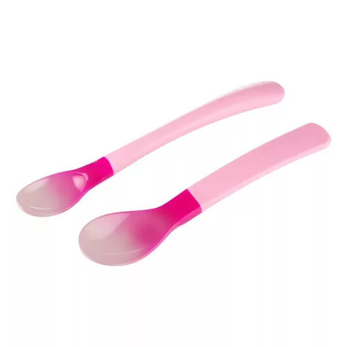 Canpol babies Színváltó, hőérzékelős kanál készlet, 2db, rózsaszín