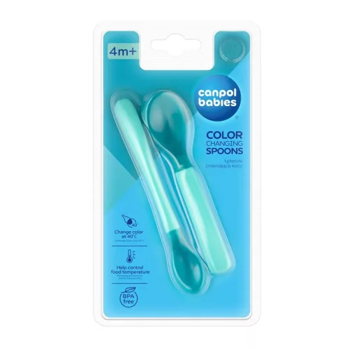 Canpol babies Színváltó, hőérzékelős kanál készlet, 2db, kék