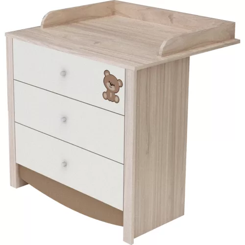 Todi Teddy 70x140-es átalakítható babaágy + Teddy 3 fiókos komód + pelenkázó toldalék