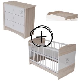   Todi Magic 70x140-es átalakítható babaágy + Magic 3 fiókos komód + pelenkázó toldalék