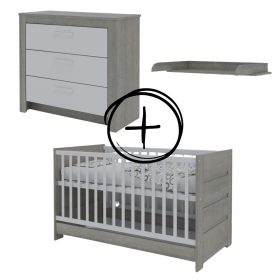   Todi Cube 2 70x140-es átalakítható babaágy + Cube 2 3 fiókos komód + pelenkázó toldalék