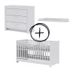 Todi White Bunny 70x140-es átalakítható babaágy + 3 fiókos komód + pelenkázó toldalék