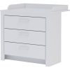 Todi White Bunny 70x140-es átalakítható babaágy + 3 fiókos komód + pelenkázó toldalék