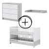 Todi Bee 70x140-es átalakítható babaágy + Bee 3 fiókos komód + pelenkázó toldalék