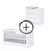 Todi Elegant 3 fiókos komód + 70x140-es átalakítható babaágy + íves pelenkázó toldalék