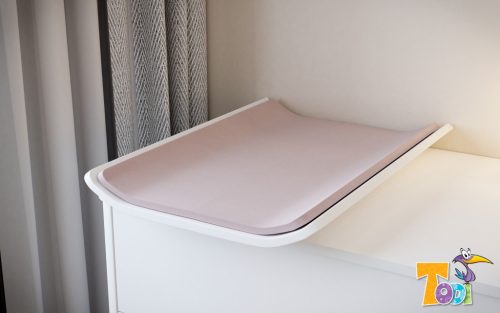 Todi Elegant 3 fiókos komód + 70x140-es átalakítható babaágy + íves pelenkázó toldalék