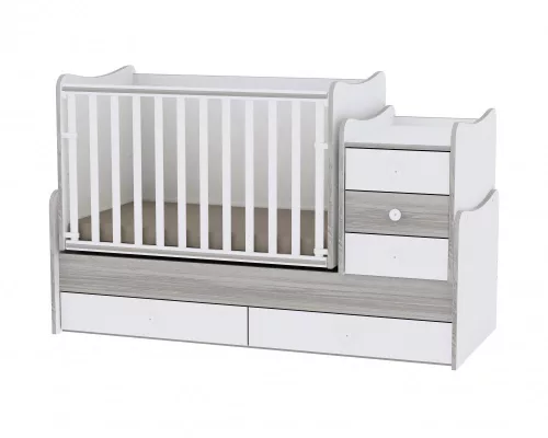 Lorelli Maxi Plus kombi ágy 70x160 + Komód - White & Artwood