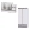 Lorelli Maxi Plus kombi ágy 70x160 + Exclusive szekrény - White & Artwood