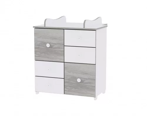 Lorelli Maxi Plus kombi ágy 70x160 + Cupboard pelenkázó komód - White & Artwood