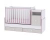 Lorelli Trend PLUS kombi ágy 70x165 + Komód + Exclusive szekrény - White & Pink Crossline