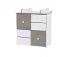 Lorelli Dream kiságy 60x120 + Cupboard pelenkázó komód - White & Coffee