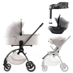   Britax Römer Rio Lux 2az1-ben babakocsi +Baby Safe Core hordozó + bázistalp - Soft Taupe