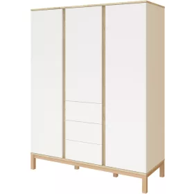   Faktum Loop White&Oak 3 osztású szekrény (5 doboz) - fehér