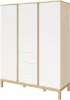 Faktum Loop White&Oak 3 osztású szekrény (5 doboz) - fehér