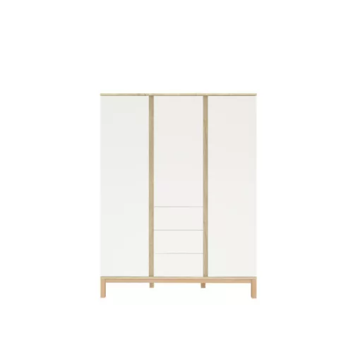 Faktum Loop White&Oak 3 osztású szekrény (5 doboz) - fehér