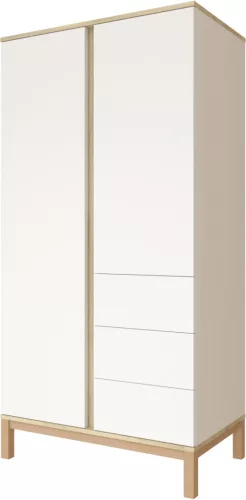 Faktum Loop White&Oak 2 osztású szekrény (3 doboz) - fehér
