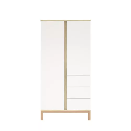 Faktum Loop White&Oak 2 osztású szekrény (3 doboz) - fehér