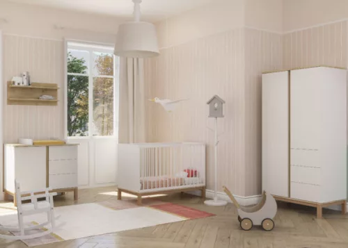 Faktum Loop White&Oak 2 osztású szekrény (3 doboz) - fehér