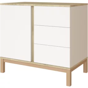 Faktum Loop White&Oak Komód (2 doboz) - fehér