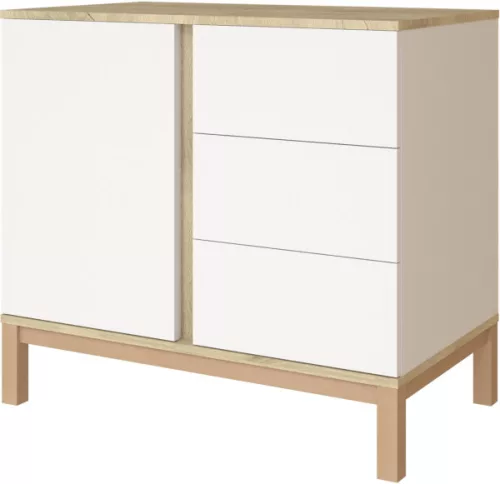 Faktum Loop White&Oak Komód (2 doboz) - fehér